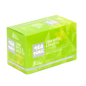 Tea Tonic - Lemon Myrtle & Ginger Tea - 20 Teabags Box Organic