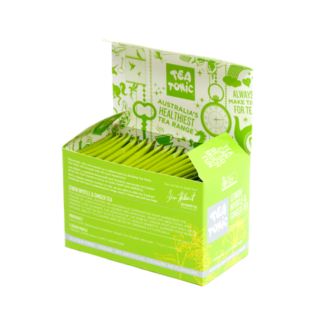 Tea Tonic - Lemon Myrtle & Ginger Tea - 20 Teabags Box Organic - Image 3