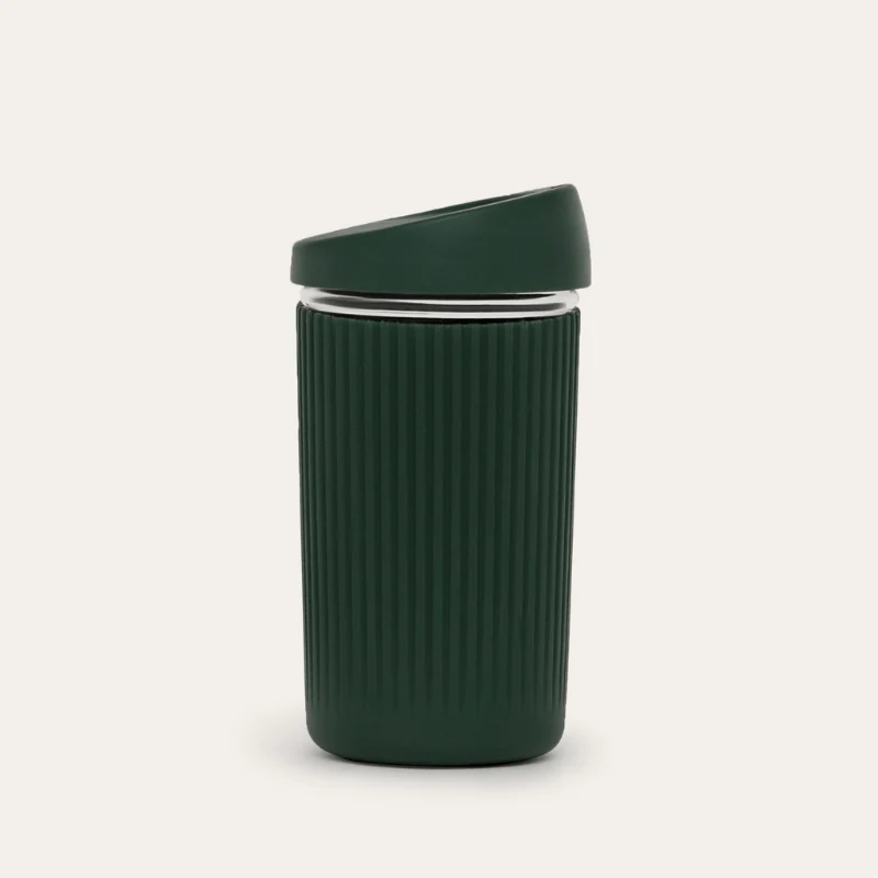 Reusable Glass Coffee Cup | Moss 12oz