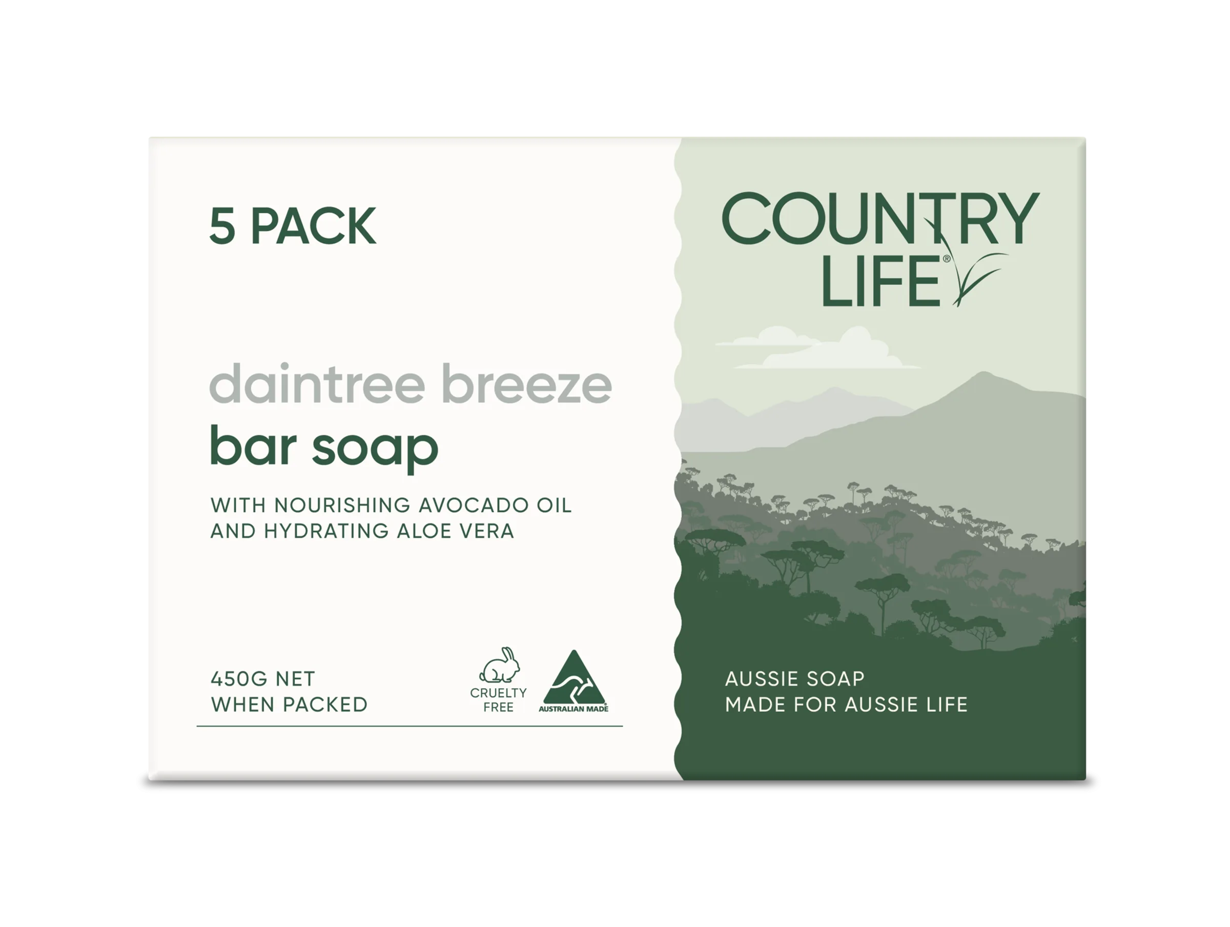 Country Life Bar Soap Daintree Breeze 450g 5 pack