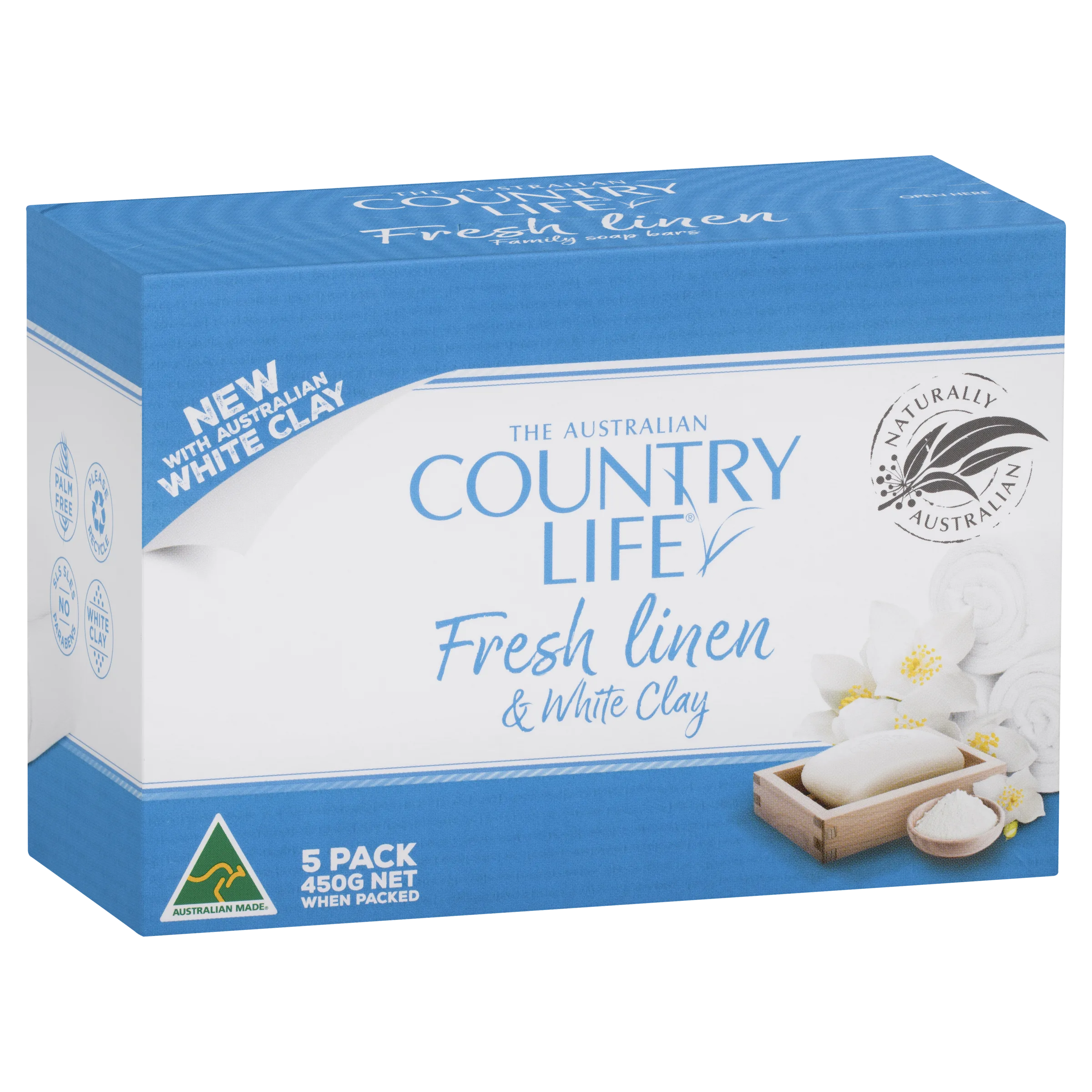 Country Life Fresh Linen and White Clay 5 Pack