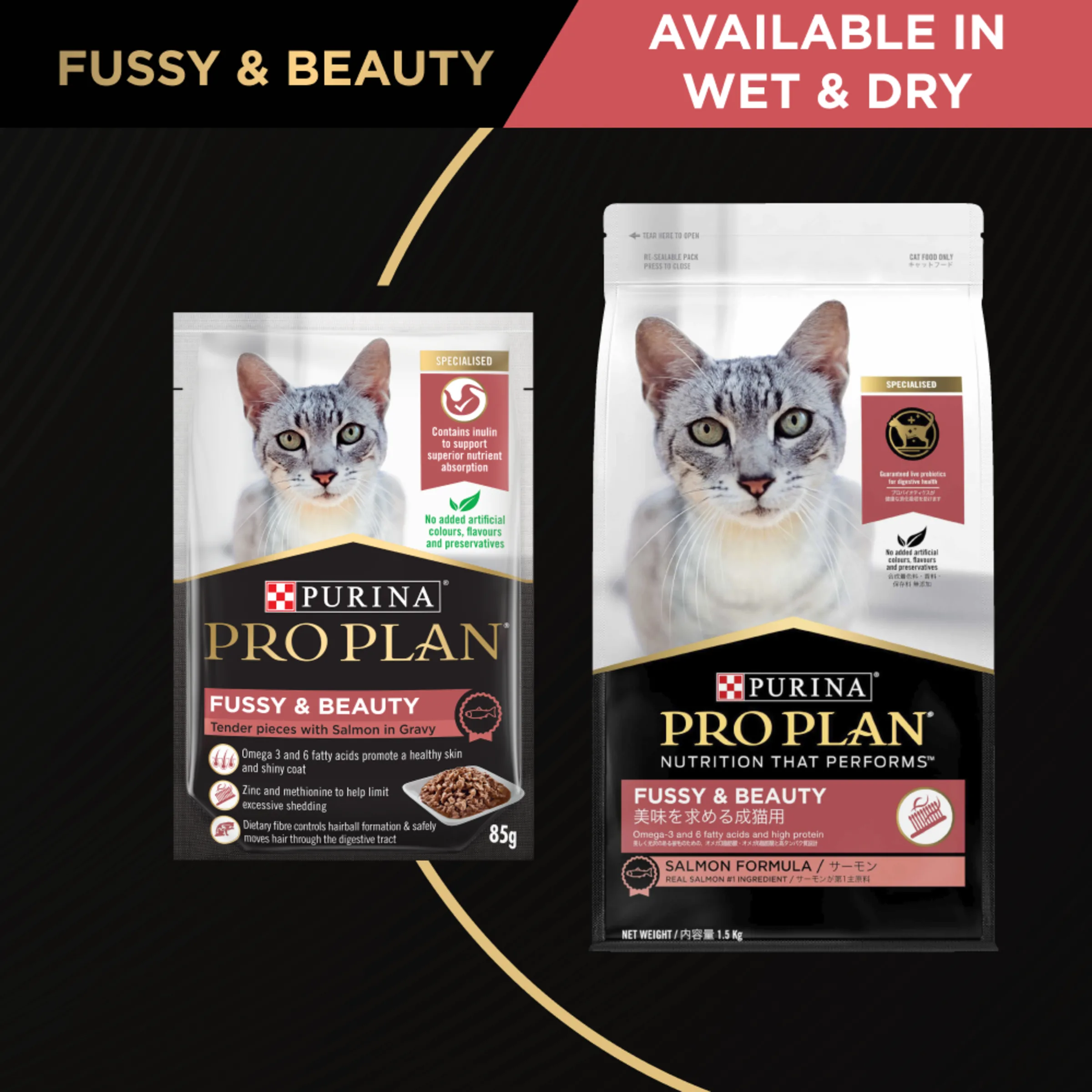 PRO PLAN Fussy & Beauty Salmon Formula Dry Cat Food 1.5kg - Image 10