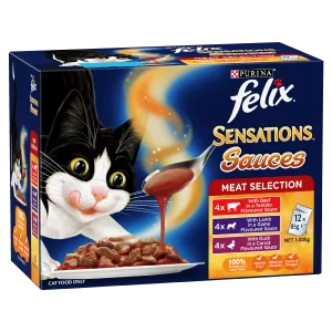 FELIX Adult Sensations® Sauces Meat MP Wet Cat Food 12 x 85g