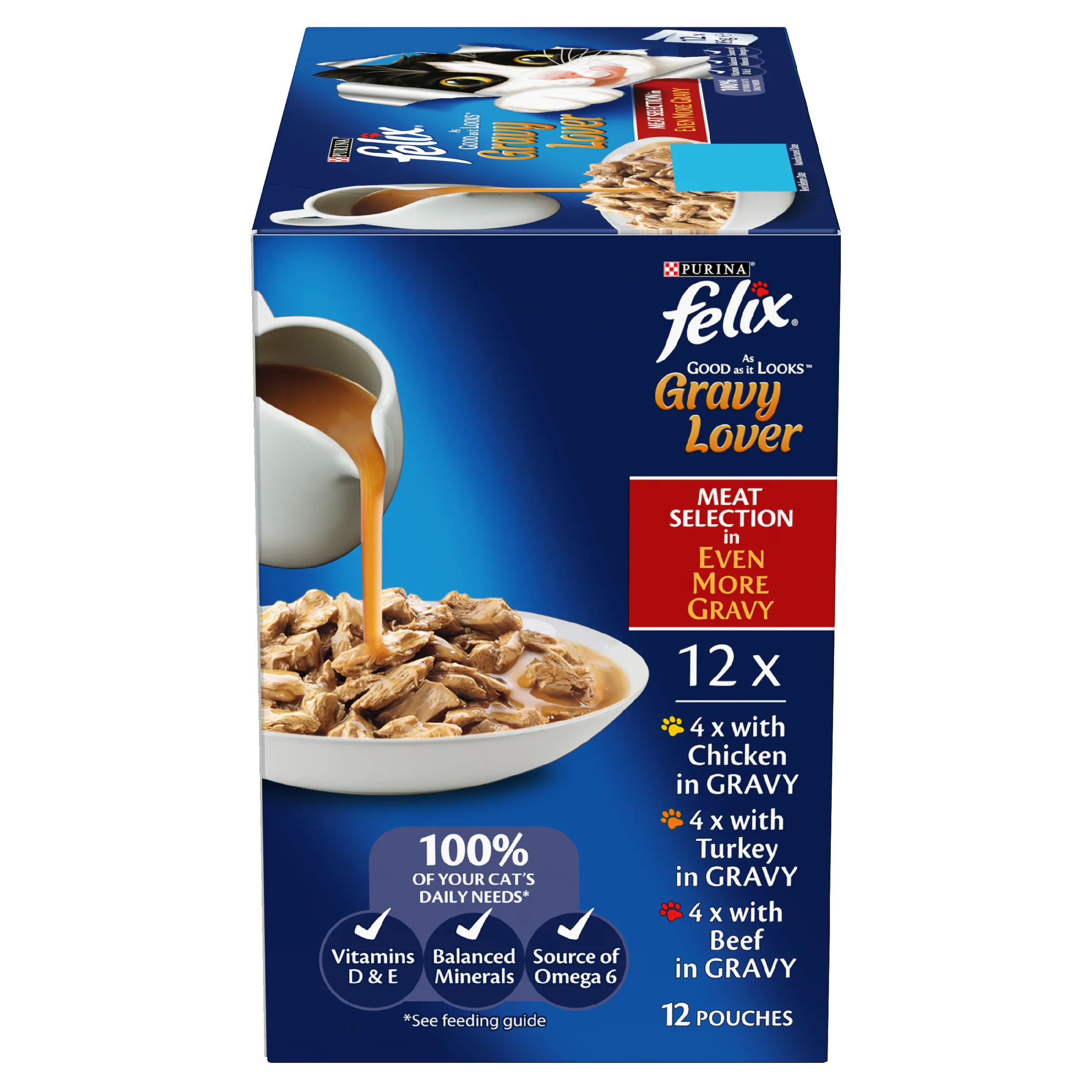 FELIX Adult As Good as it Looks™ Gravy Lover Meat Selection Wet Cat Food 12x85g - Image 4