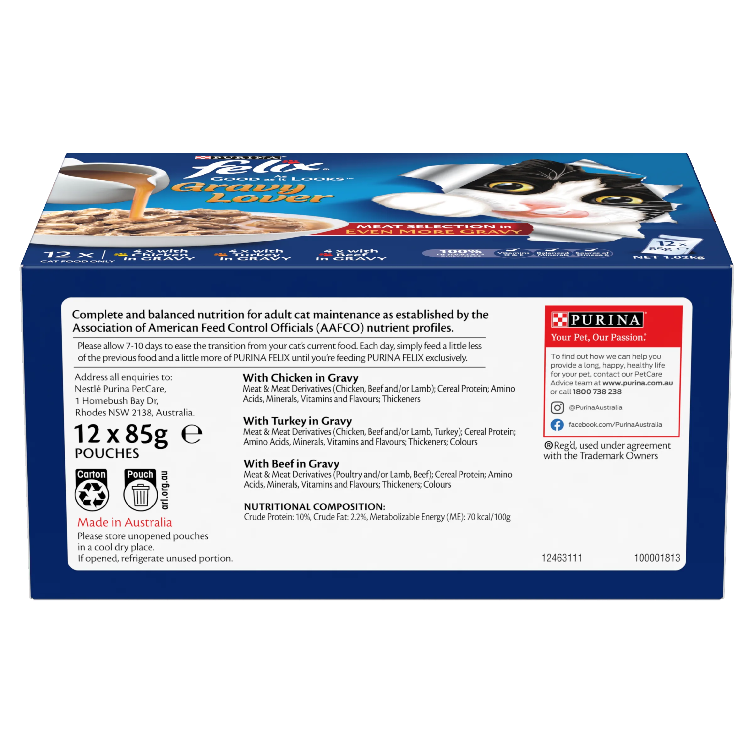 FELIX Adult As Good as it Looks™ Gravy Lover Meat Selection Wet Cat Food 12x85g - Image 6