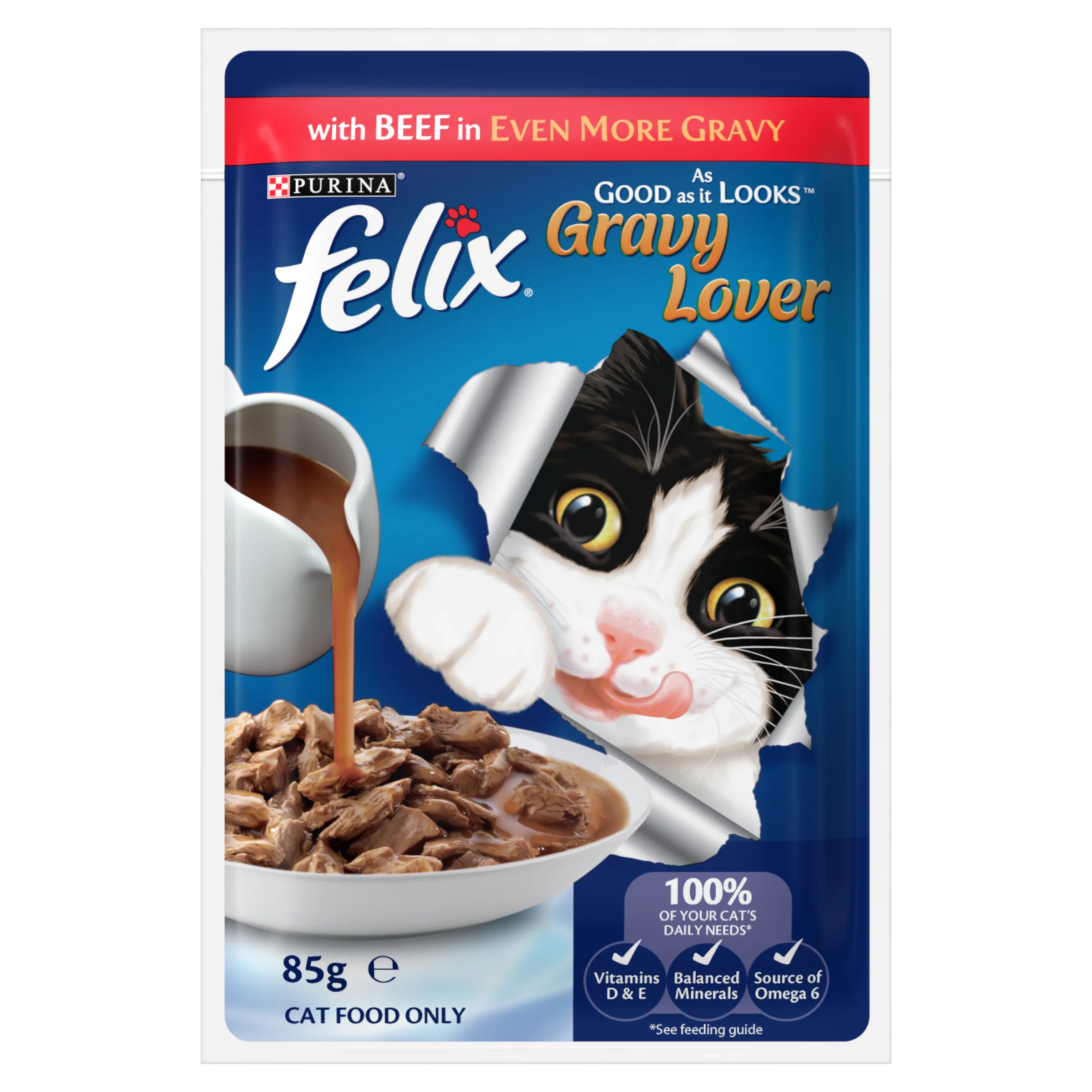 FELIX Adult As Good as it Looks™ Gravy Lover Meat Selection Wet Cat Food 12x85g - Image 9