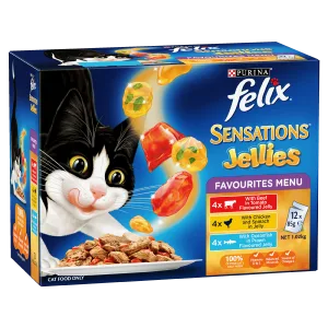 FELIX Adult Sensations® Jellies Favourites Menu Wet Cat Food 12 x 85g