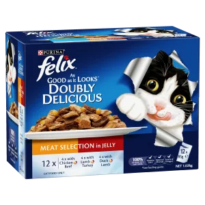 FELIX Adult As Good as it Looks™ Doubly Delicious Meat Selection in Jelly Wet Cat Food 12 x 85g