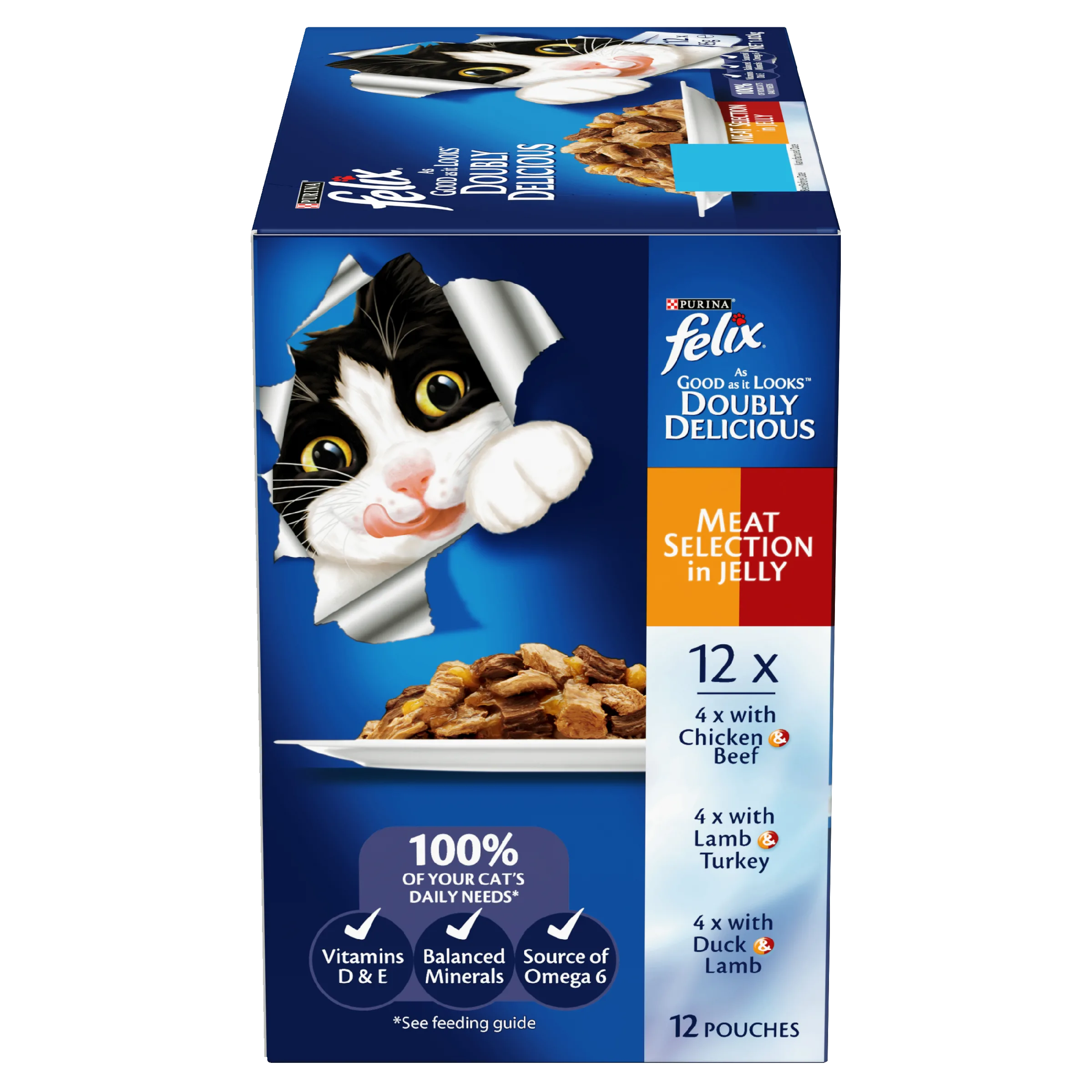 FELIX Adult As Good as it Looks™ Doubly Delicious Meat Selection in Jelly Wet Cat Food 12 x 85g - Image 4