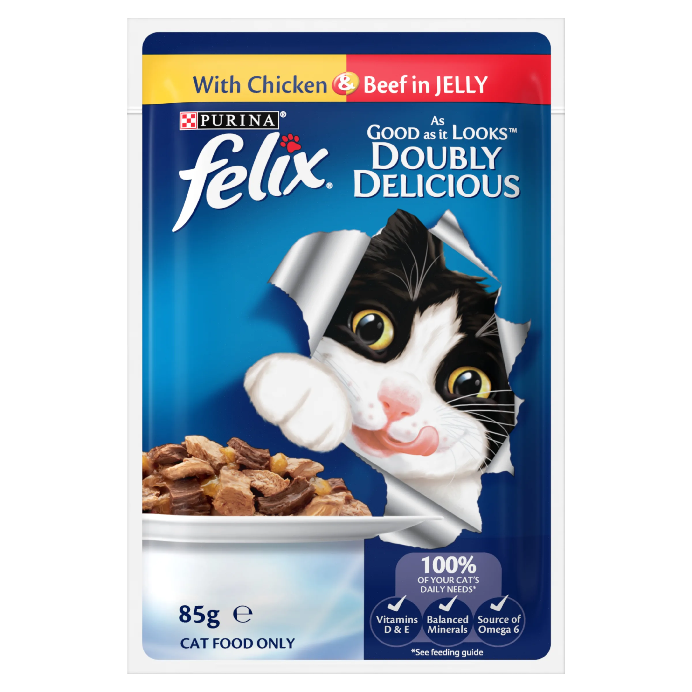 FELIX Adult As Good as it Looks™ Doubly Delicious Meat Selection in Jelly Wet Cat Food 12 x 85g - Image 7