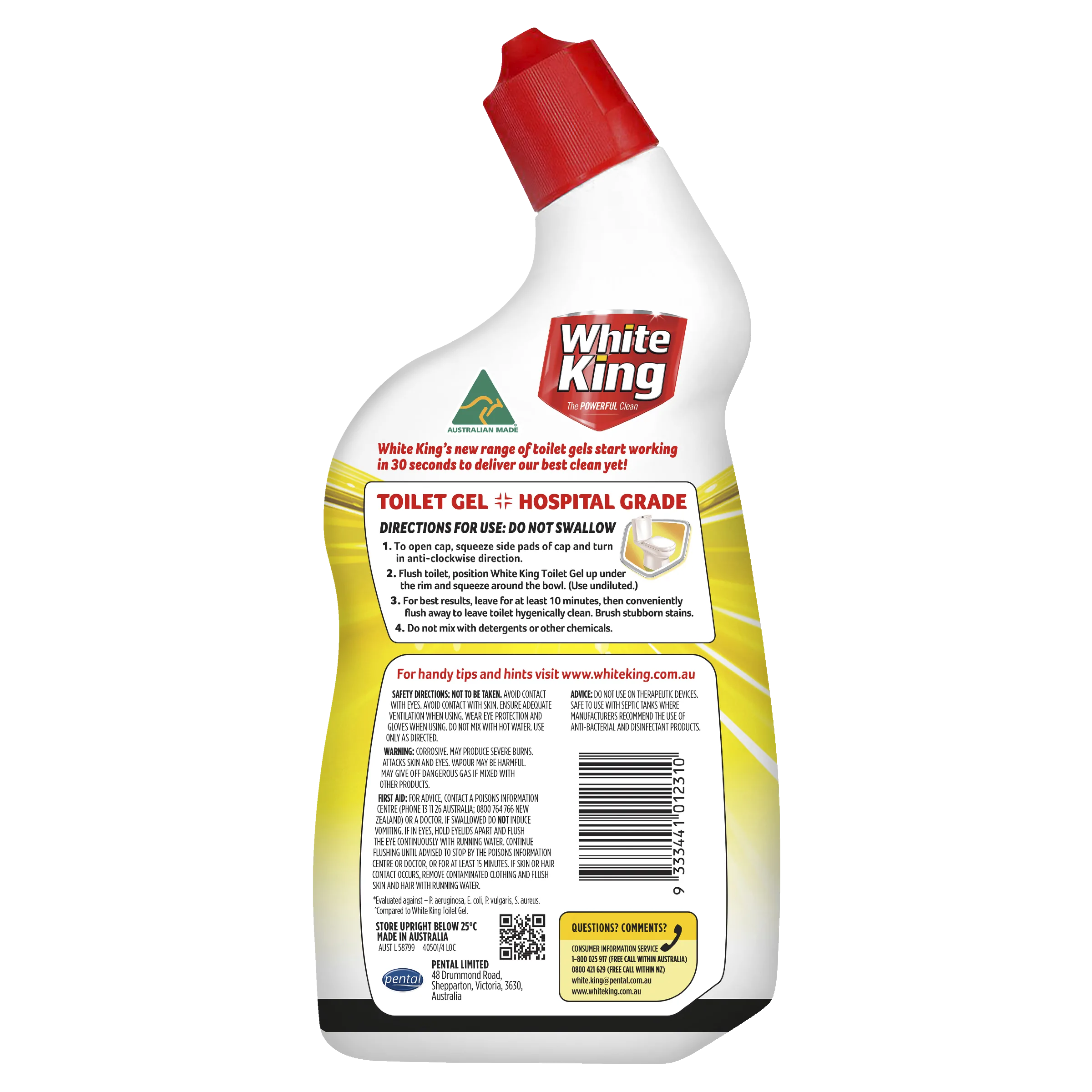 White King Lemon Power Toilet Cleaner Gel 700mL - Image 3