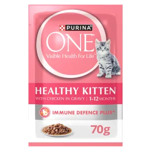 PURINA ONE® Kitten with Succulent Chicken in Gravy Wet Pouch 70g