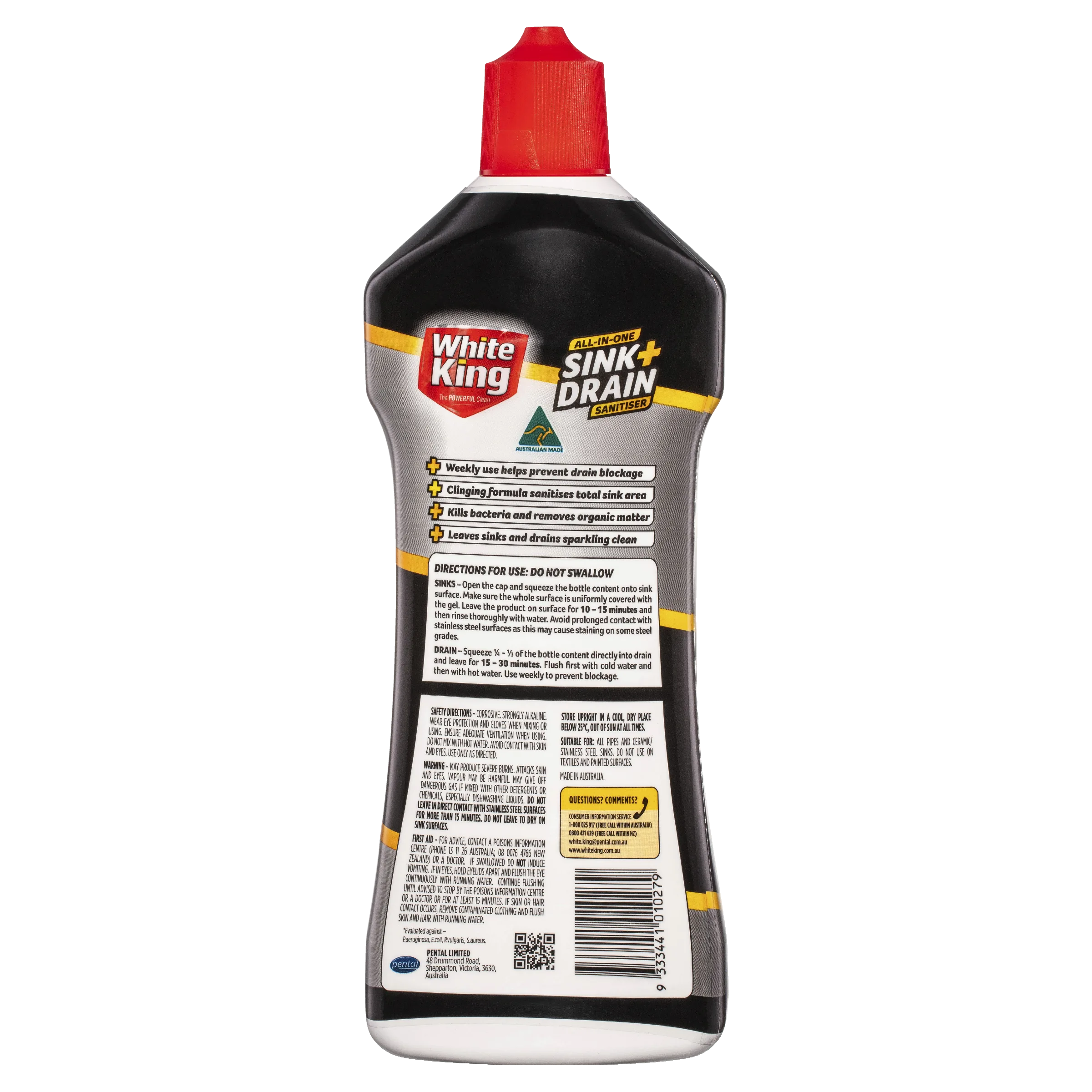 White King Sink & Drain Sanitiser 750mL - Image 3