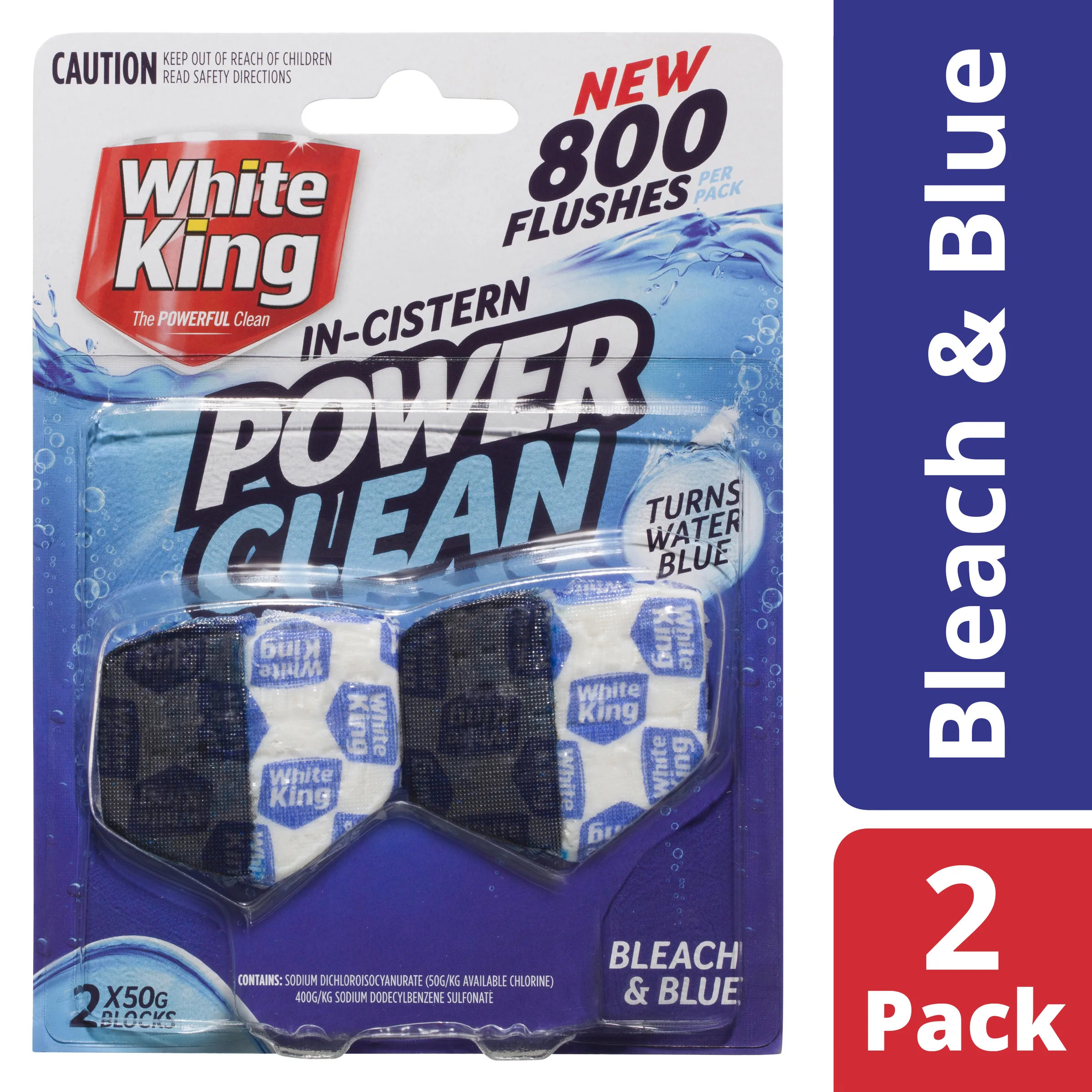 White King In-Cistern Blocks Bleach Blue 2 Pack - Image 4