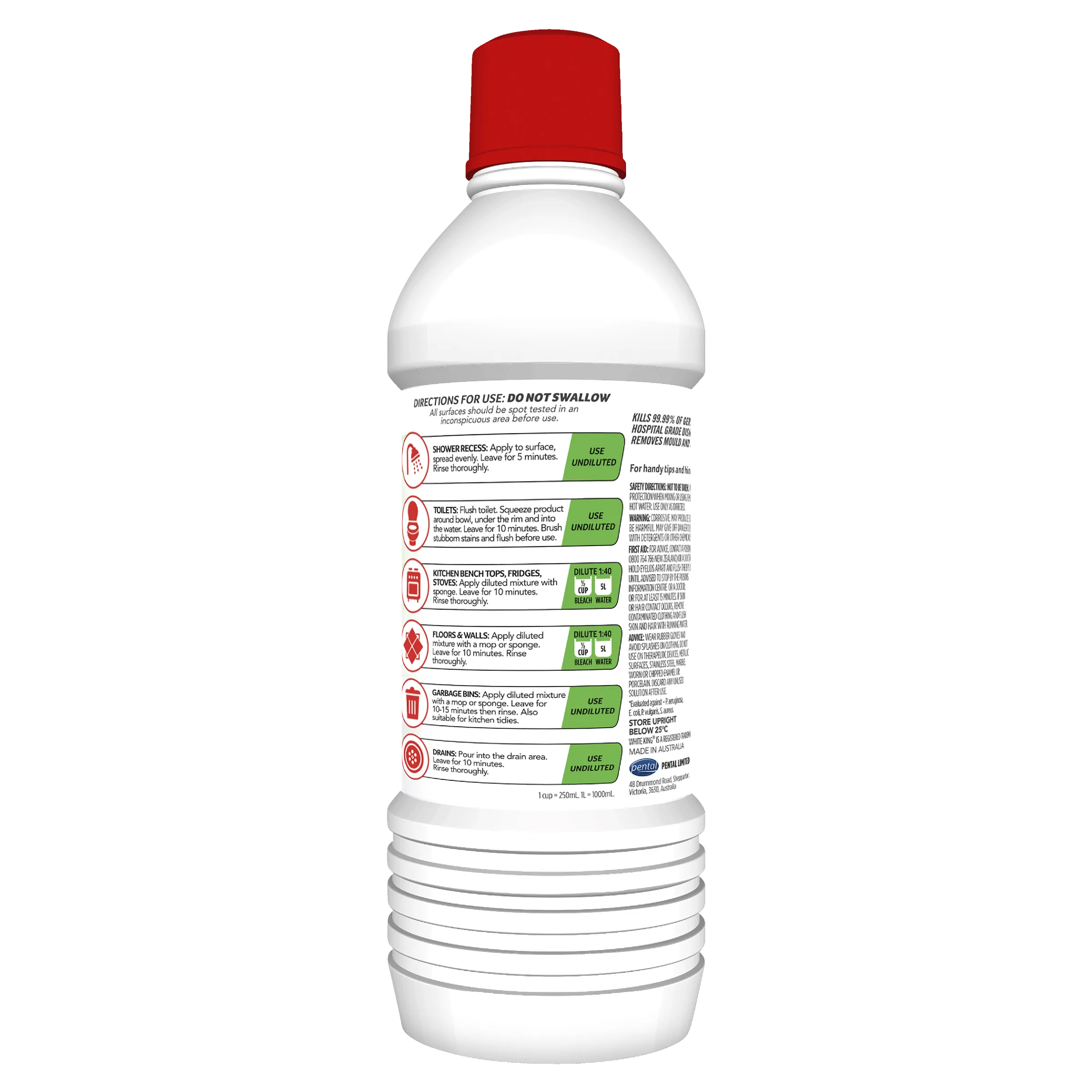 White King Disinfectant Cleaner 1L - Image 3