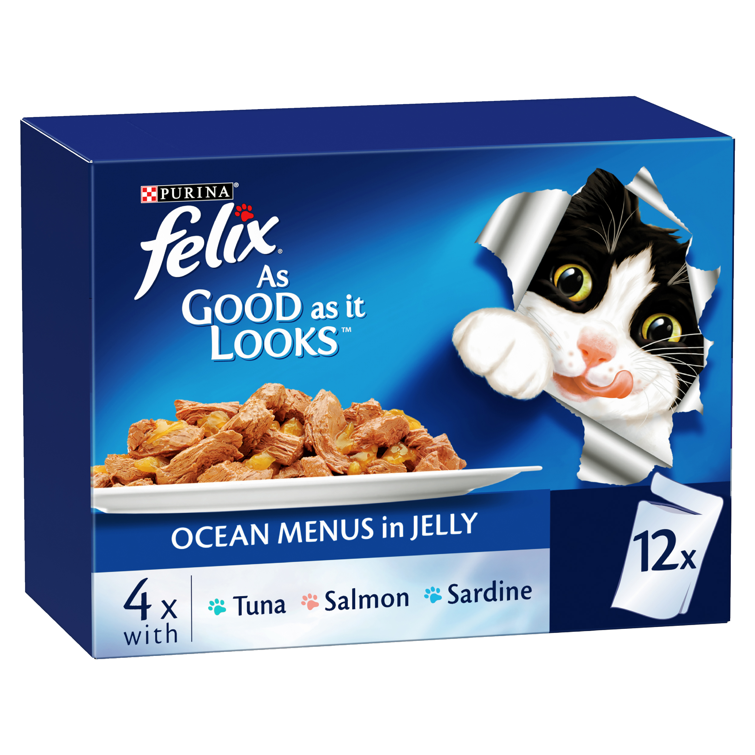 FELIX Adult As Good as it Looks™ Ocean Menus in Jelly Wet Cat Food 12 x 85g