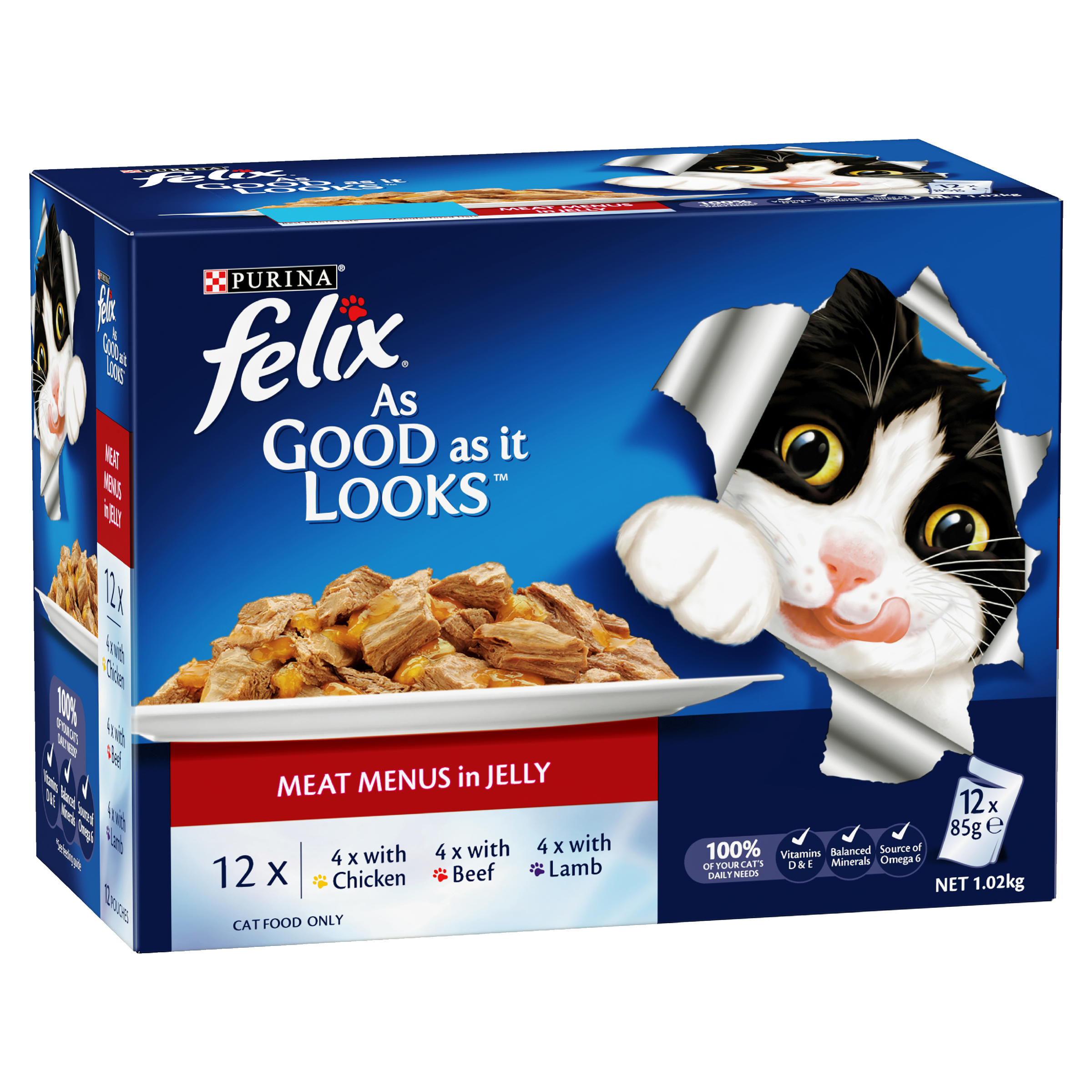 FELIX Adult As Good as it Looks™ Meat Menus in Jelly Wet Cat Food 12 x 85g - Image 10