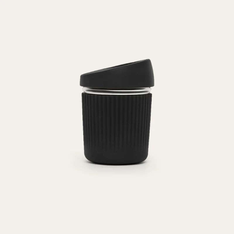 Reusable Glass Coffee Cup | Liquorice 8oz