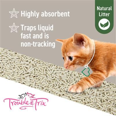 Trouble and Trix Natural Tofu Cat Litter Pellets 10 Litres - Image 3