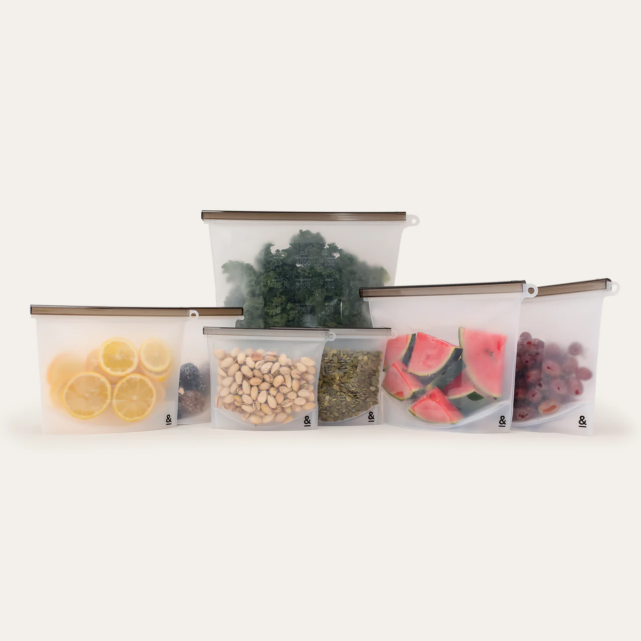 Silicone Food Pouch Set | Mixed Sizes 7pk - Image 2