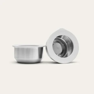 Stainless Steel and Glass Dip Bowls | Set of 2 - Oat Milk