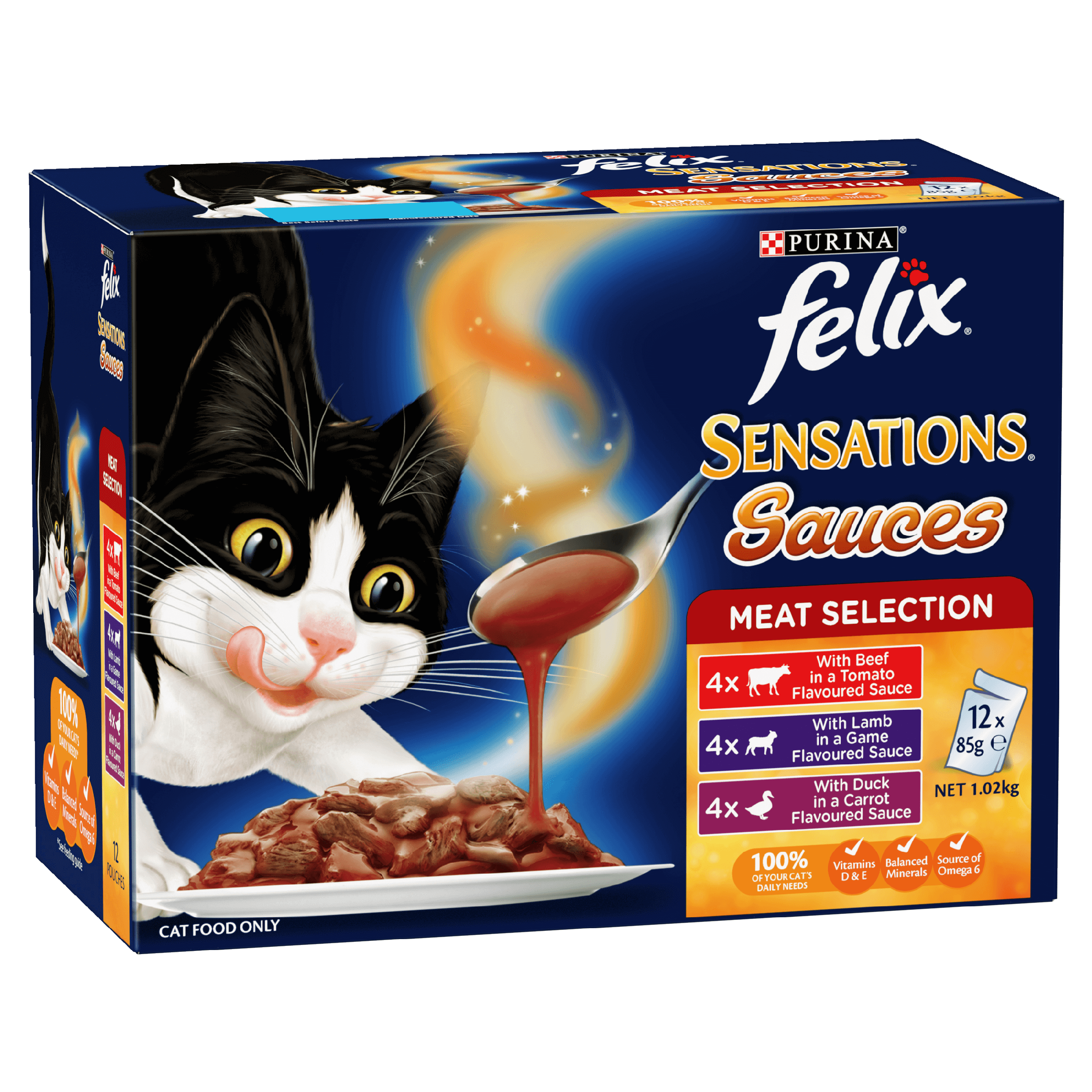 FELIX Adult Sensations® Sauces Meat MP Wet Cat Food 12 x 85g