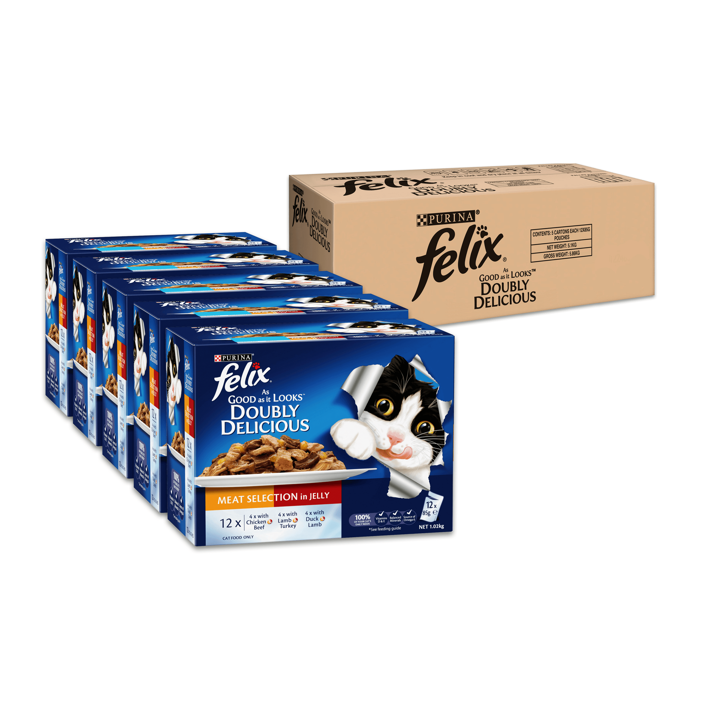 FELIX Adult As Good as it Looks™ Doubly Delicious Meat Selection in Jelly Wet Cat Food 12 x 85g - Image 14