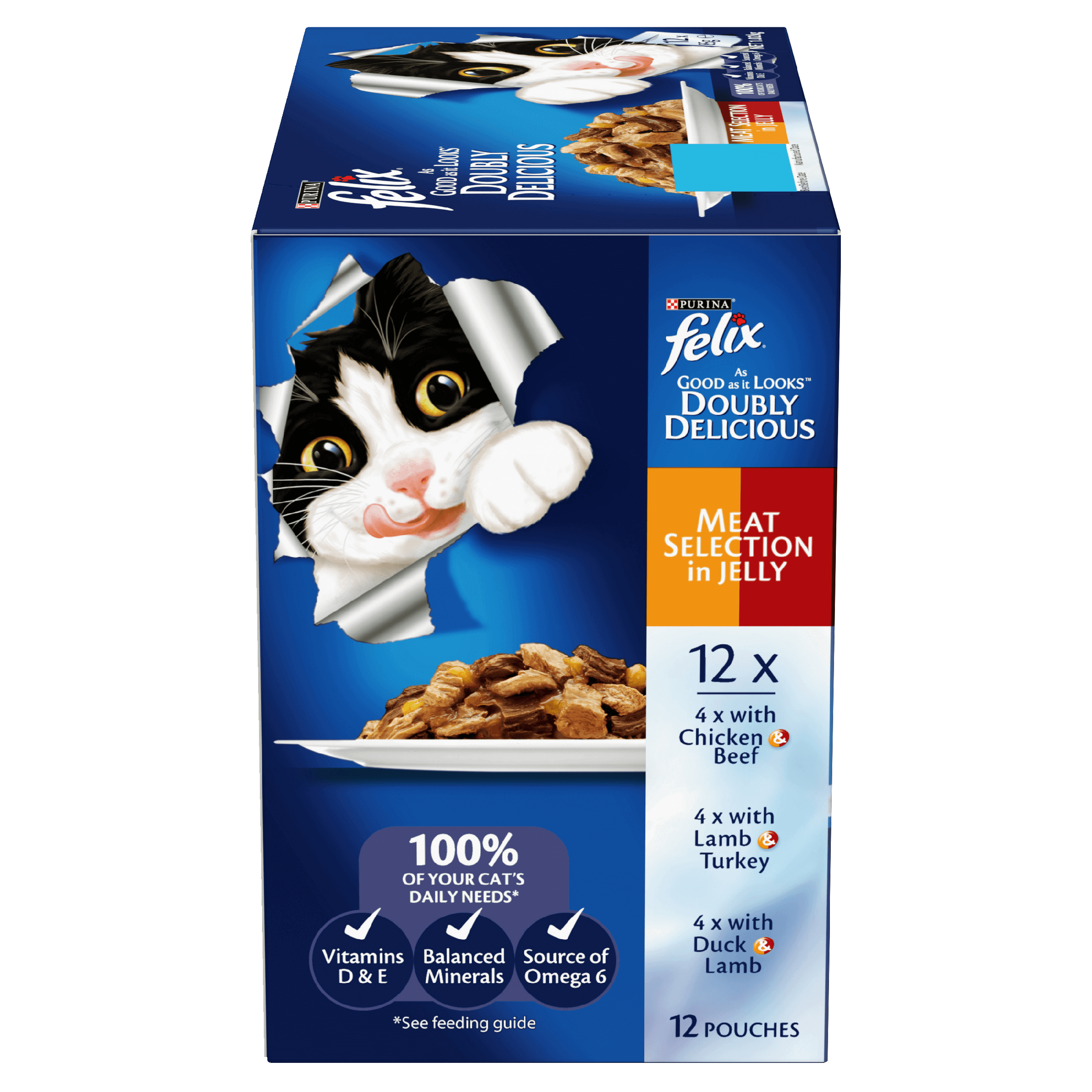 FELIX Adult As Good as it Looks™ Doubly Delicious Meat Selection in Jelly Wet Cat Food 12 x 85g - Image 4