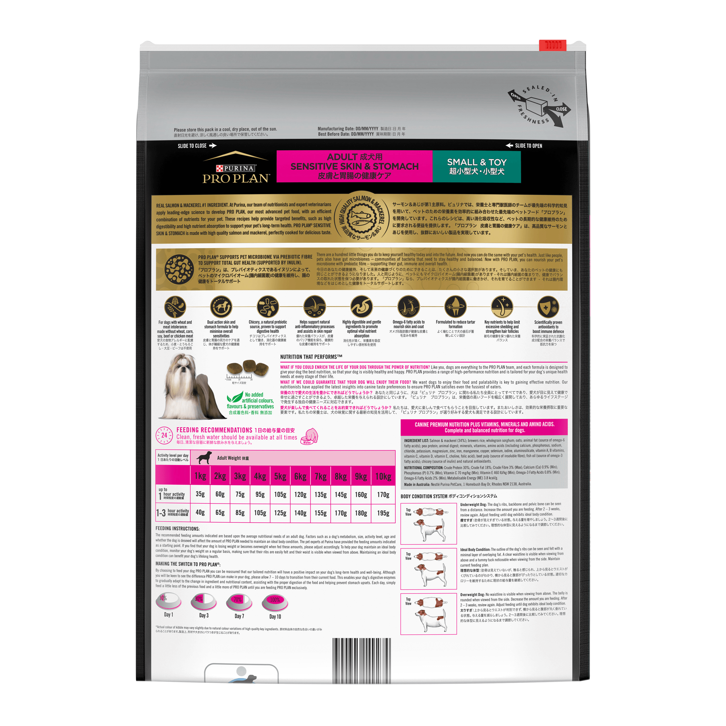 PRO PLAN Adult Sensitive Skin & Stomach Small & Toy Breed Dry Dog Food 7kg - Image 3