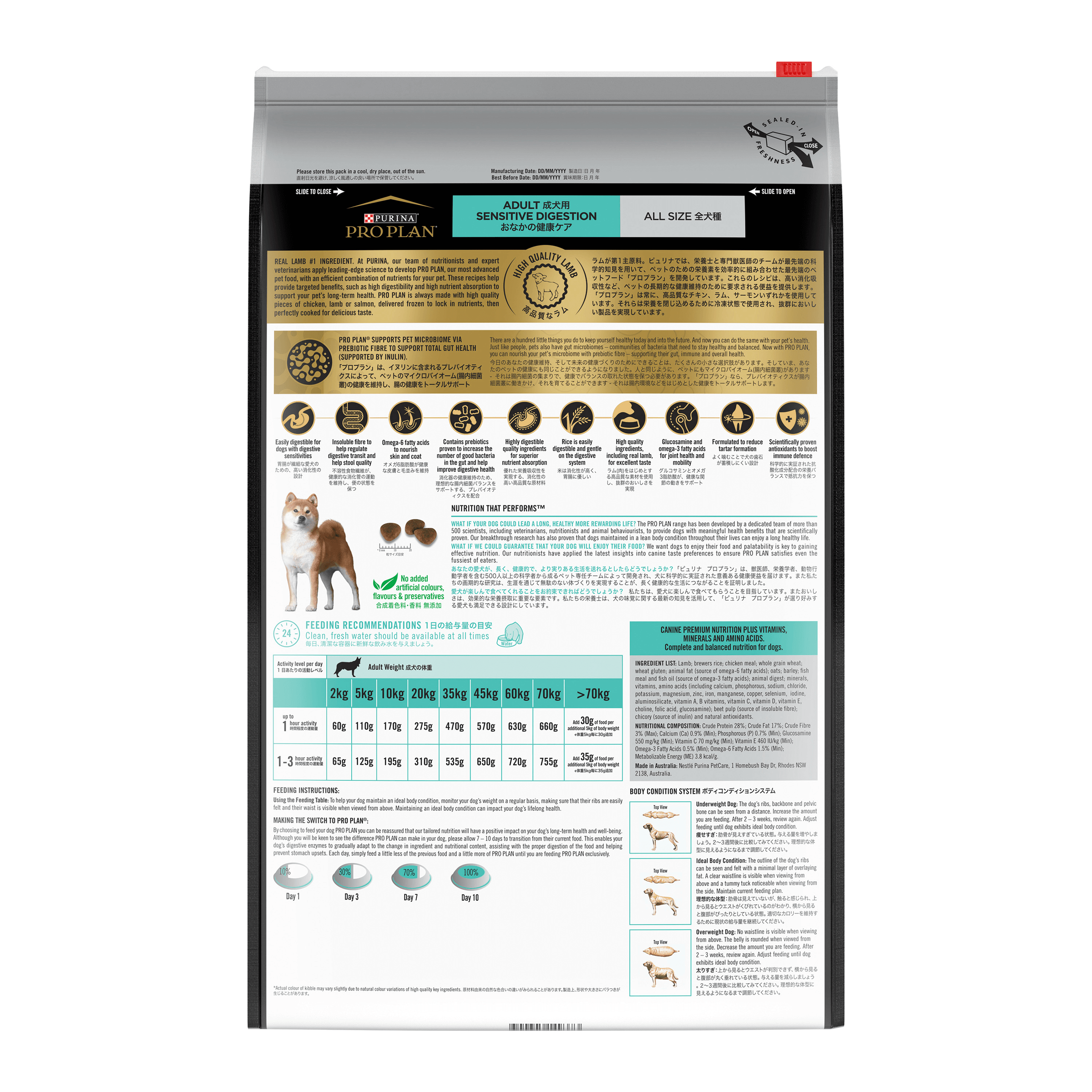 PRO PLAN Adult Sensitive Digestion Lamb Dry Dog Food 12kg - Image 3