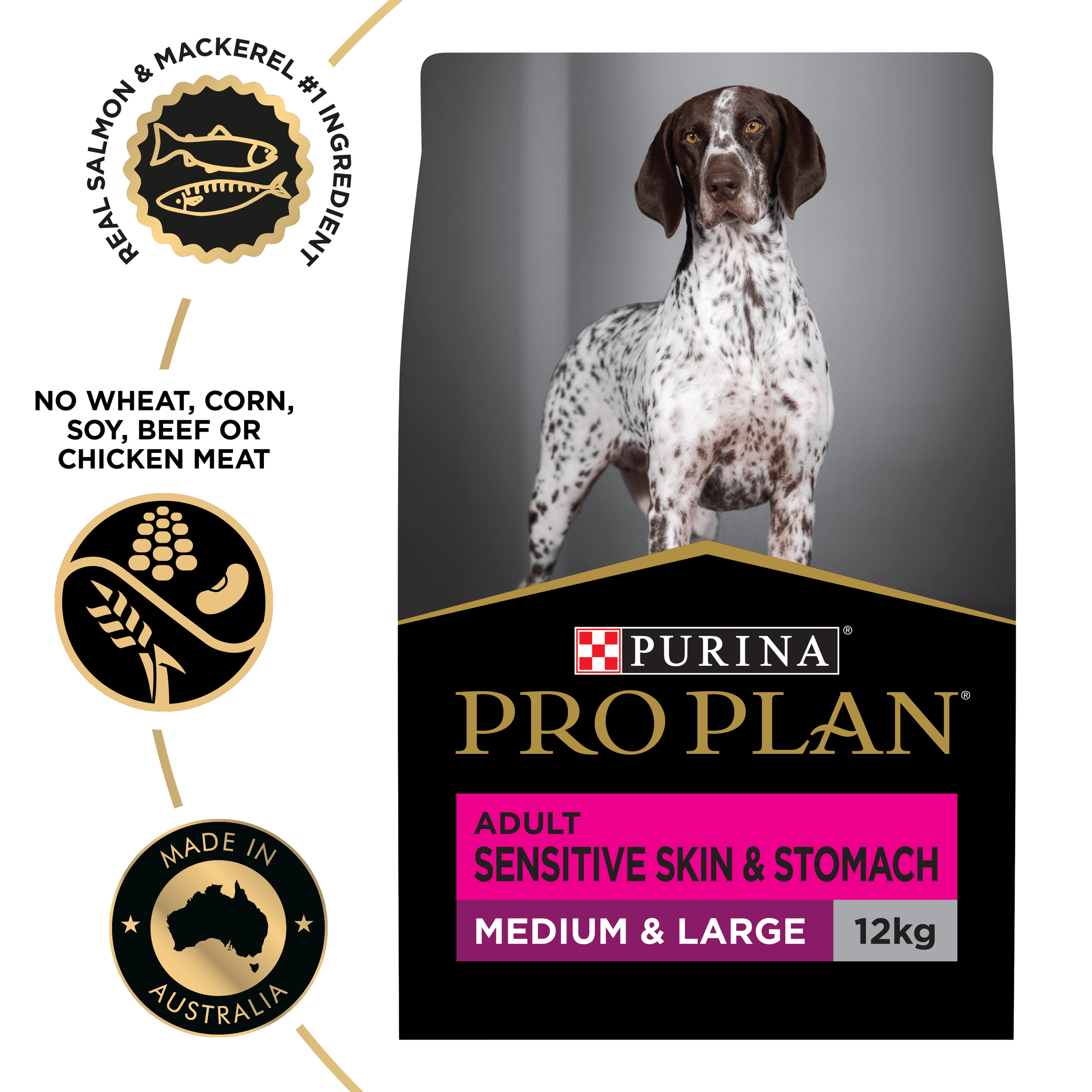 PRO PLAN Adult Sensitive Skin & Stomach Medium & Large Breed Dry Dog Food 12kg - Image 18