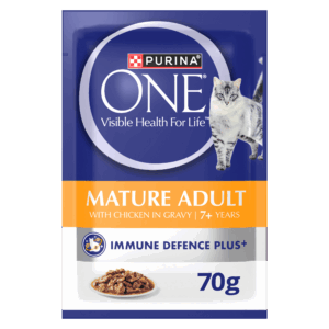 PURINA ONE Mature Adult 7+ with Succulent Chicken in Gravy Wet Pouch 12x70g