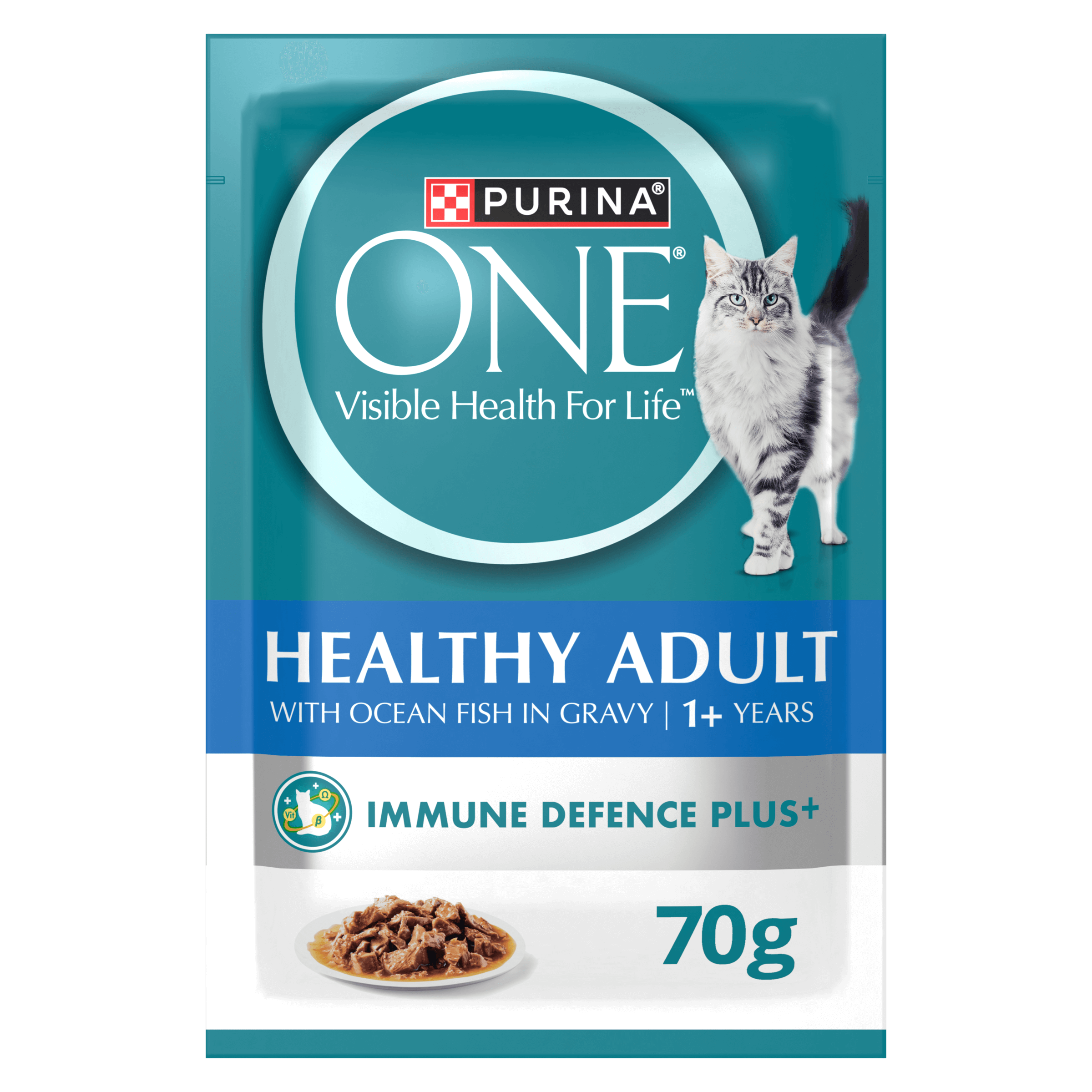 PURINA ONE Adult with Ocean Fish in Gravy Wet Pouch 12 x 70g - Image 6