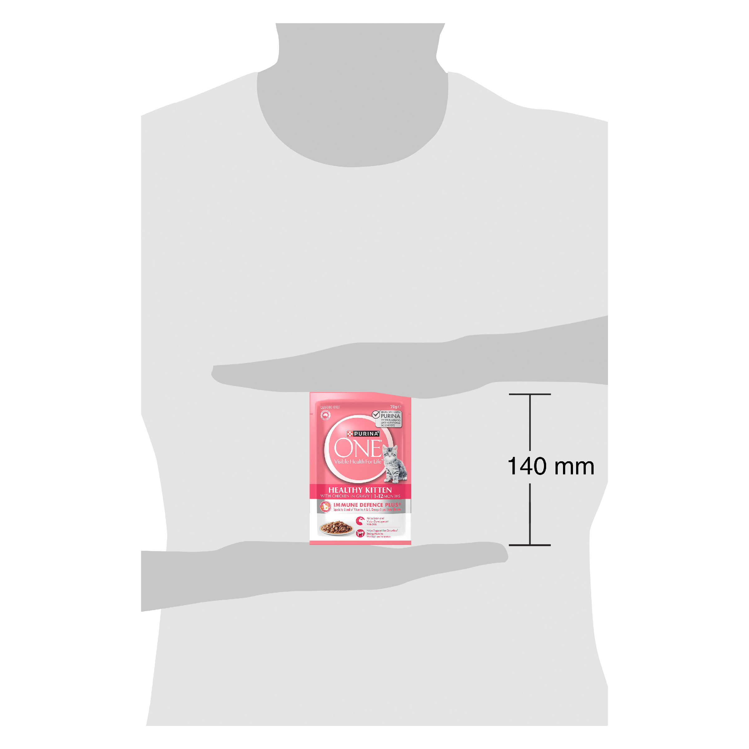 PURINA ONE® Kitten with Succulent Chicken in Gravy Wet Pouch 12x70g - Image 6