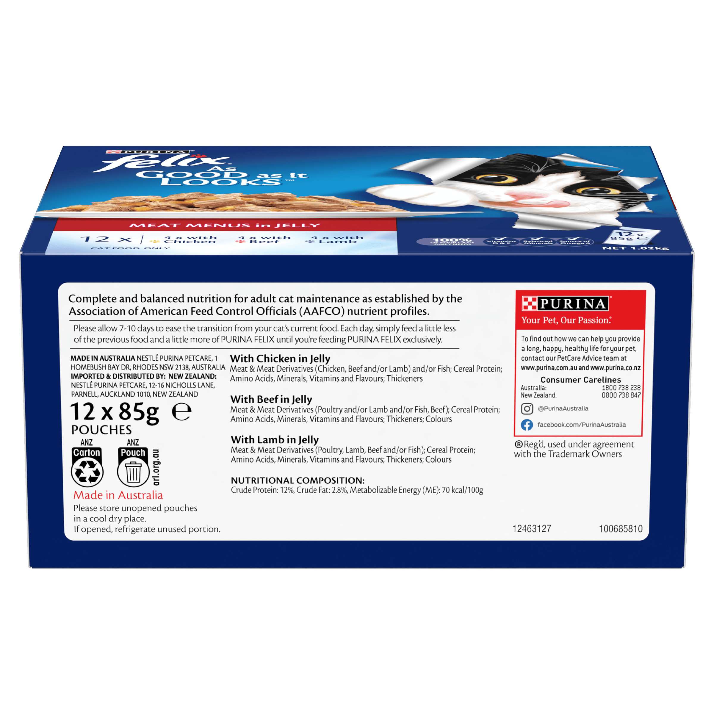 FELIX Adult As Good as it Looks™ Meat Menus in Jelly Wet Cat Food 12 x 85g - Image 10