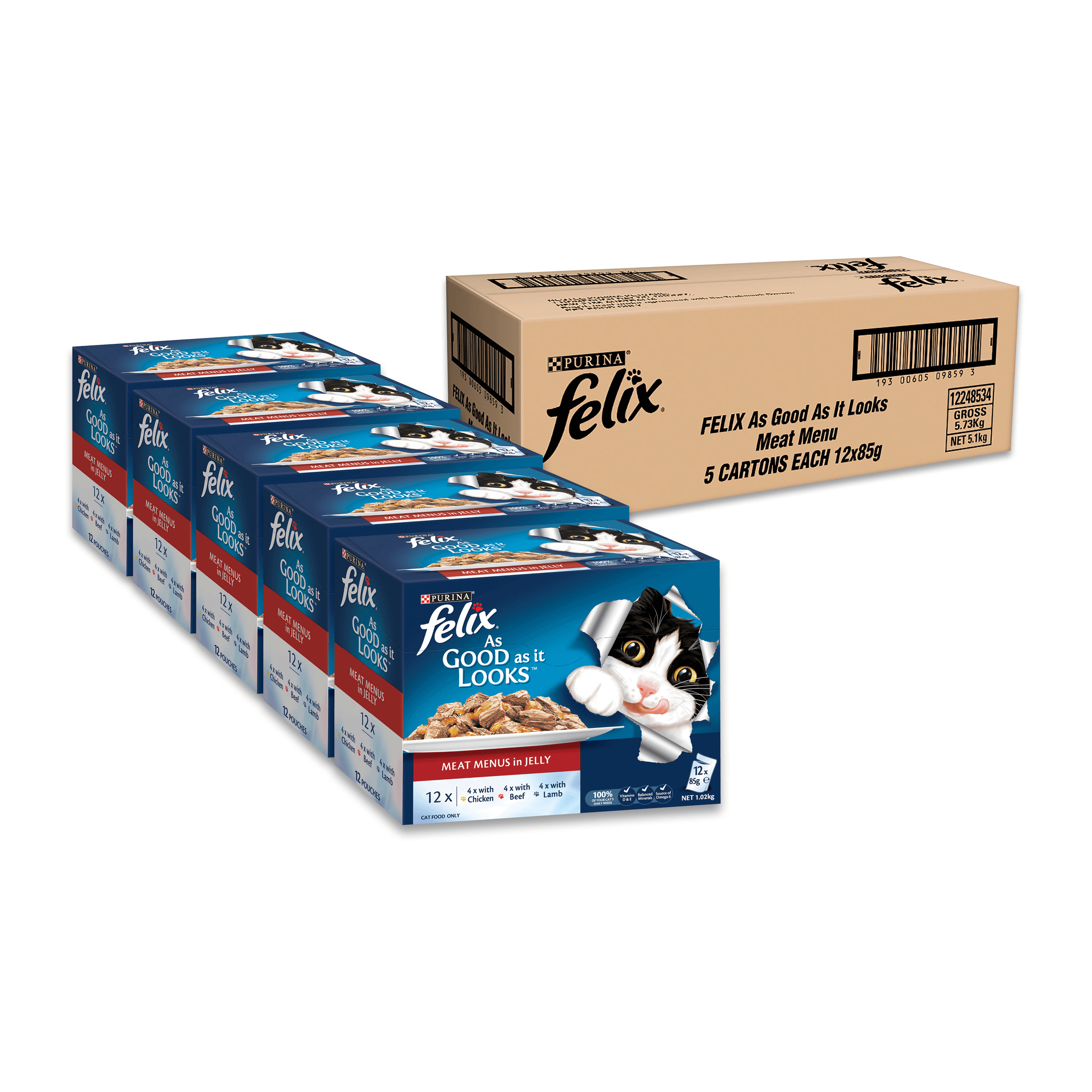 FELIX Adult As Good as it Looks™ Meat Menus in Jelly Wet Cat Food 12 x 85g - Image 11