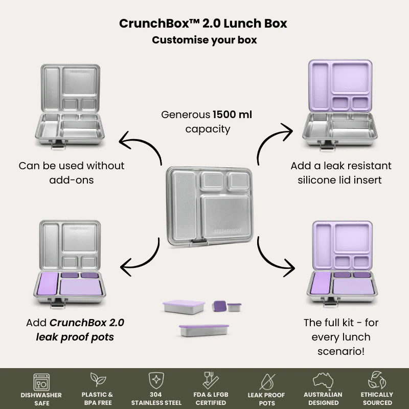 CrunchBox™ 2.0 Snack Pots | Square Praline - Image 4