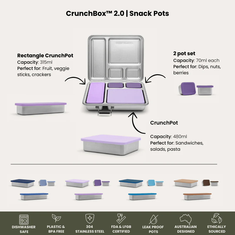 CrunchBox™ 2.0 Snack Pots | Square Praline - Image 5