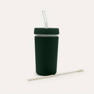 Reusable Glass Smoothie Cup | Moss