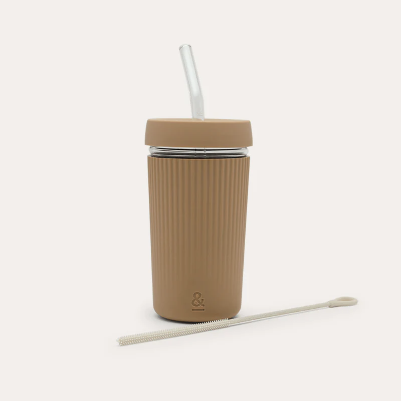 Reusable Glass Smoothie Cup | Praline