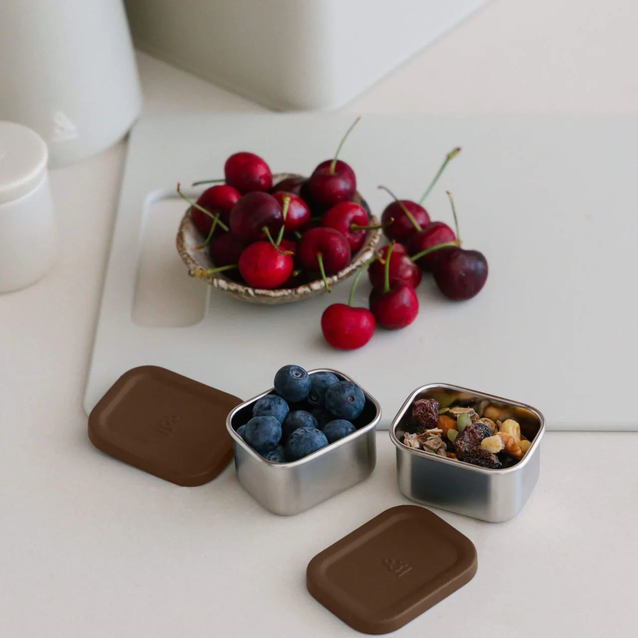 CrunchBox™ 2.0 Snack Pots | Rectangle SnackPot 2pk Chestnut - Image 3