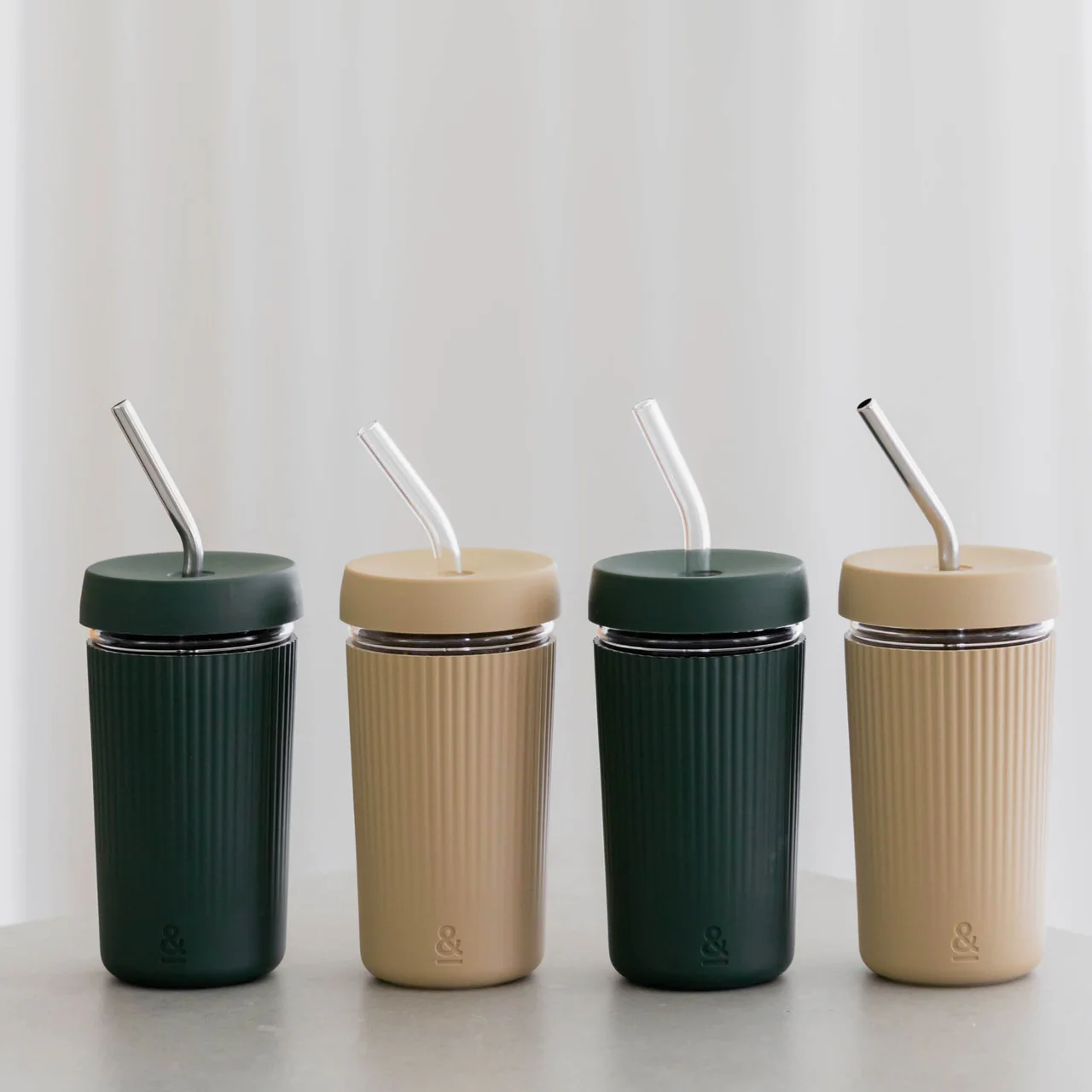 Reusable Glass Smoothie Cup | Moss - Image 5
