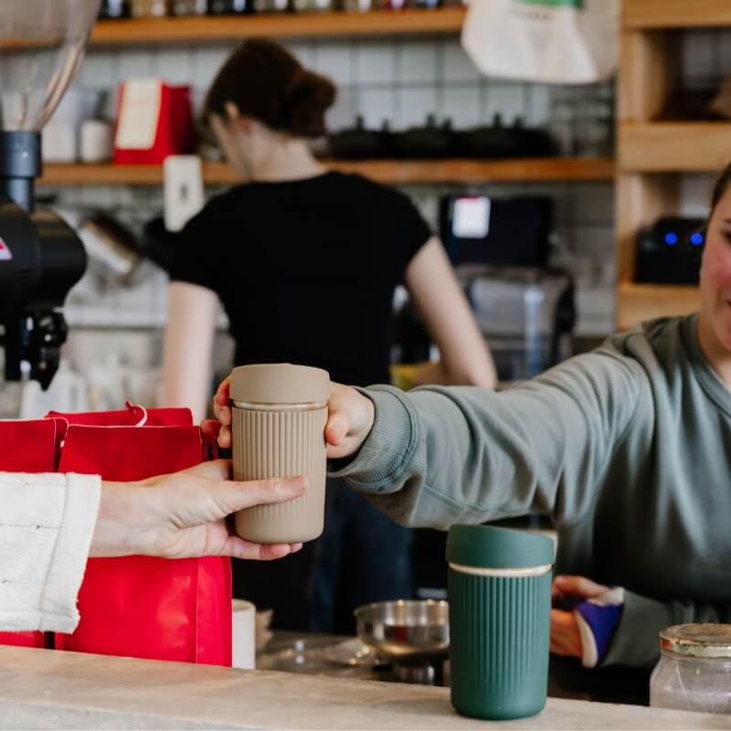 Reusable Glass Coffee Cup | Moss 12oz - Image 5