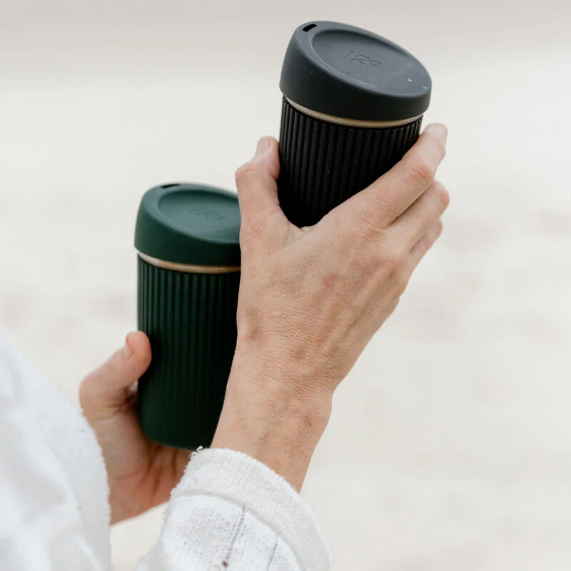 Reusable Glass Coffee Cup | Moss 12oz - Image 4
