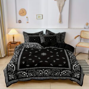 Black Paisley Duvet Cover