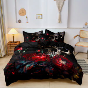 Skull Flower Duvet Cover