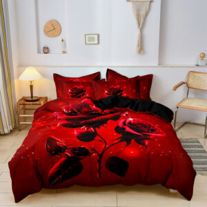 Red Rose Duvet Cover