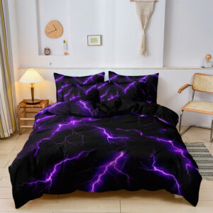 Purple Lightning Duvet Cover