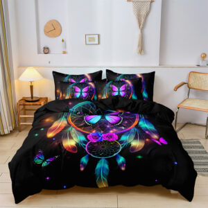 Dreamcatcher Butterfly Black Duvet Cover