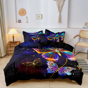 Butterfly Black Duvet Cover